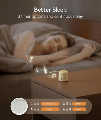 Travel White Noise Machine - Portable Sound Machine for Baby Adults, Travel Sound Machine for Sleep, 16 Nature Sound, Timer, White Noise Machine for Sleeping Gift, Butter