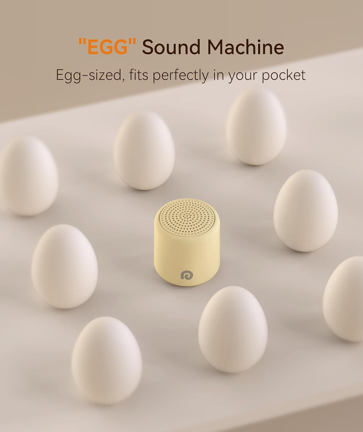 Travel White Noise Machine - Portable Sound Machine for Baby Adults, Travel Sound Machine for Sleep, 16 Nature Sound, Timer, White Noise Machine for Sleeping Gift, Butter