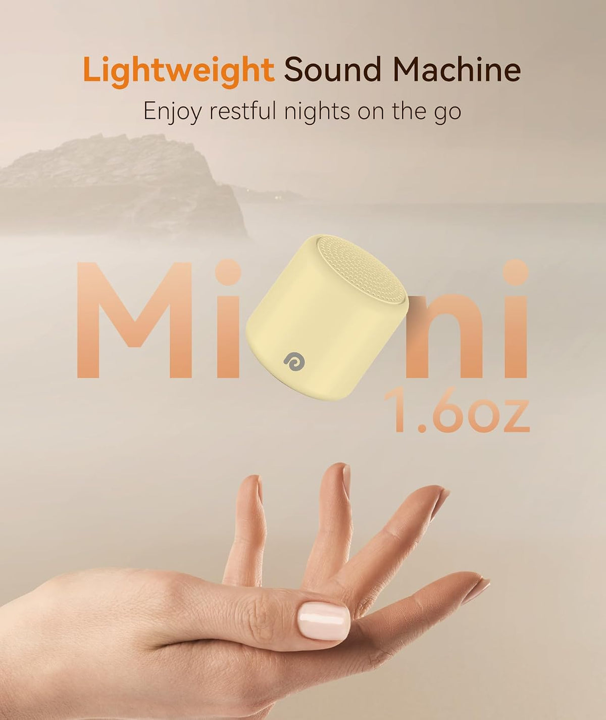 Travel White Noise Machine - Portable Sound Machine for Baby Adults, Travel Sound Machine for Sleep, 16 Nature Sound, Timer, White Noise Machine for Sleeping Gift, Butter