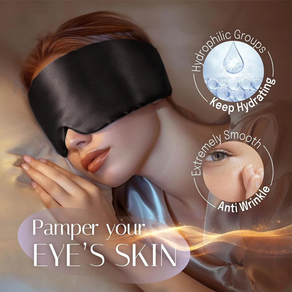 100% Mulberry Silk Sleeping Mask Eyepatch Blocking Light Eyemask Soft Padded Travel Sleeping Aid for Sleep Patch Slaapmasker