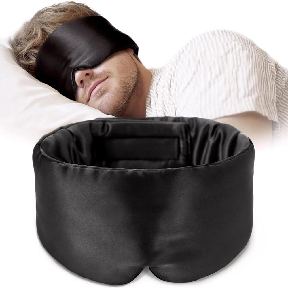 100% Mulberry Silk Sleeping Mask Eyepatch Blocking Light Eyemask Soft Padded Travel Sleeping Aid for Sleep Patch Slaapmasker