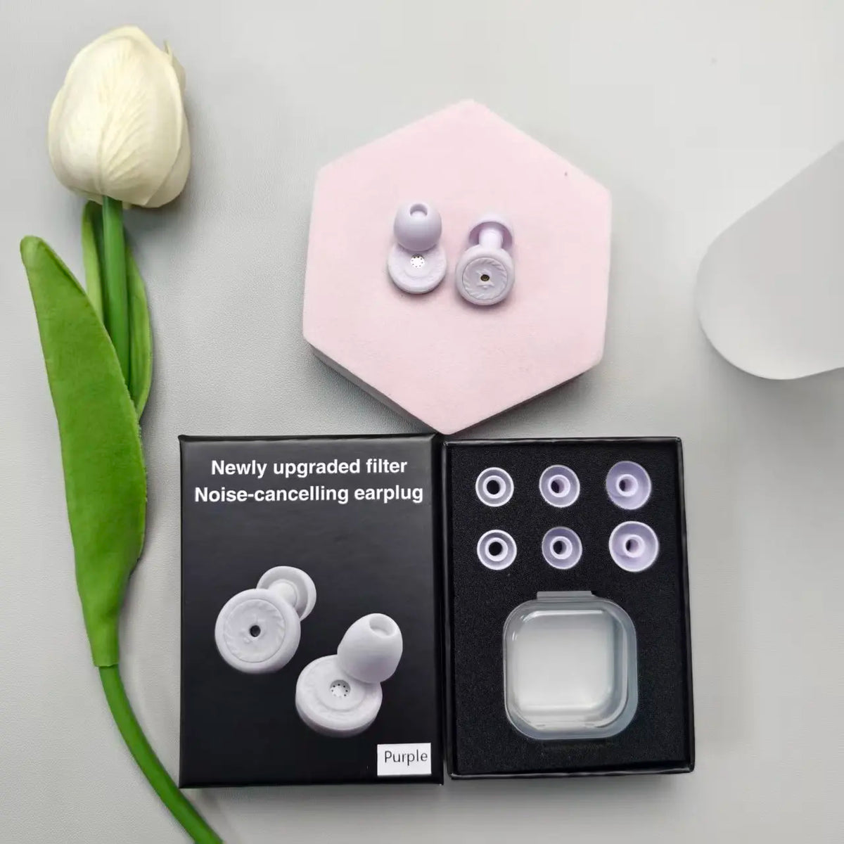 45Db Noise Cancelling Ear Plugs for Sleeping, Reusable Soft Silicone Earplugs with 8 Eartips & Storage Case, Hearing Protection